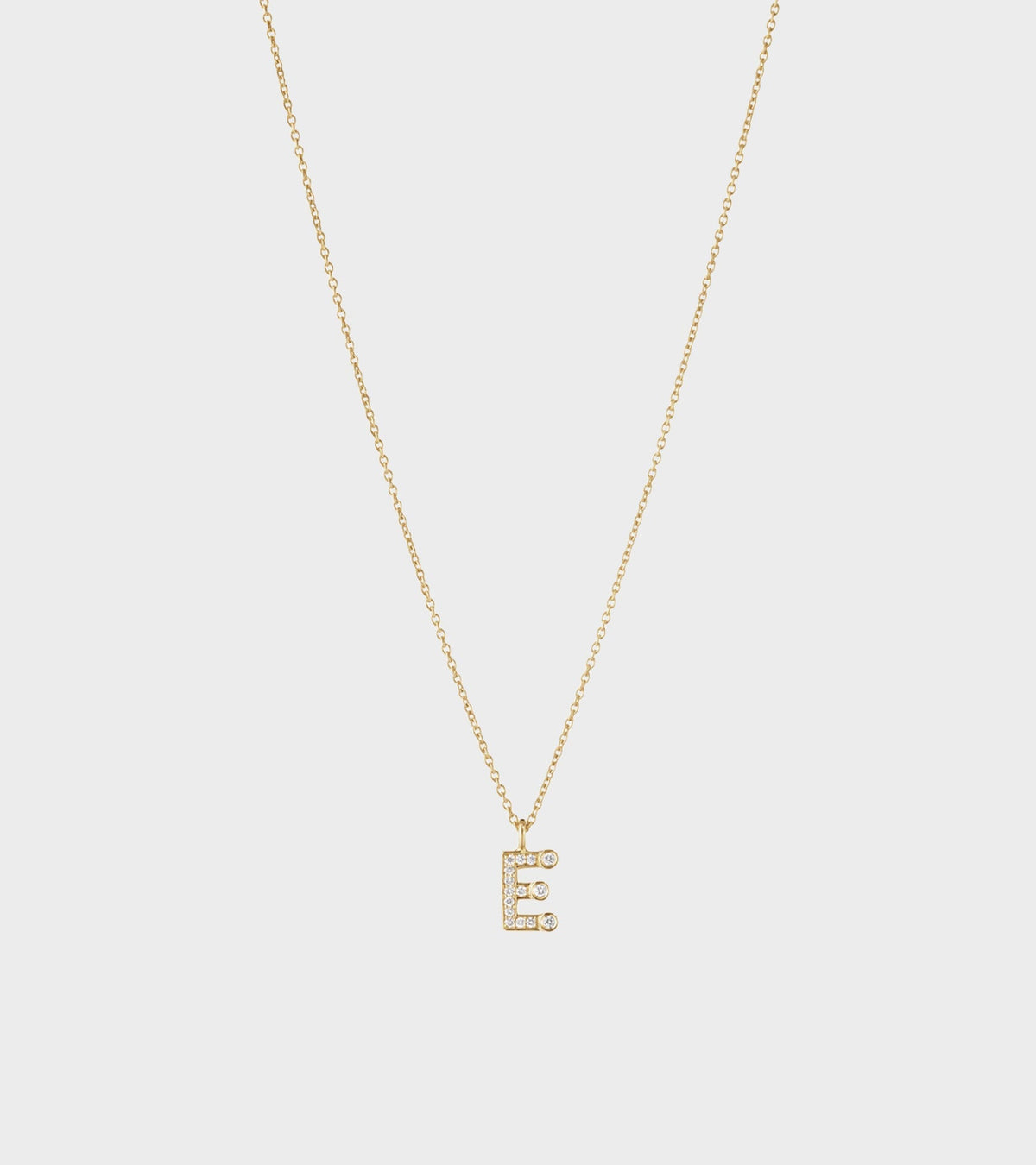 Simple E Necklace Gold