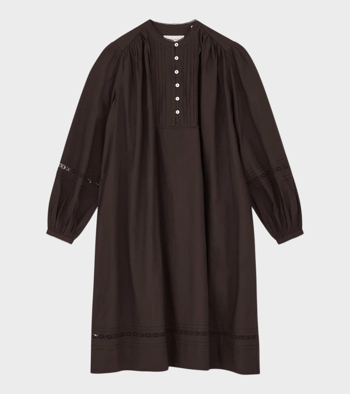 Leaf Shirtdress Dark Brown