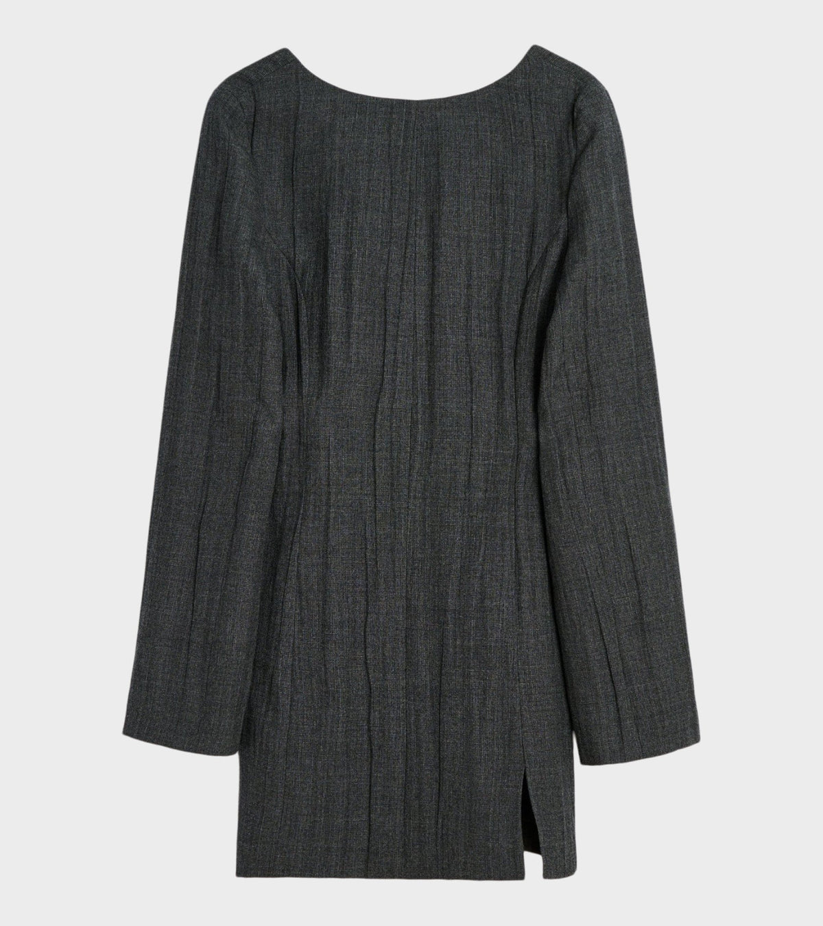 W Firm Dress Stone Grey Plisse Wool
