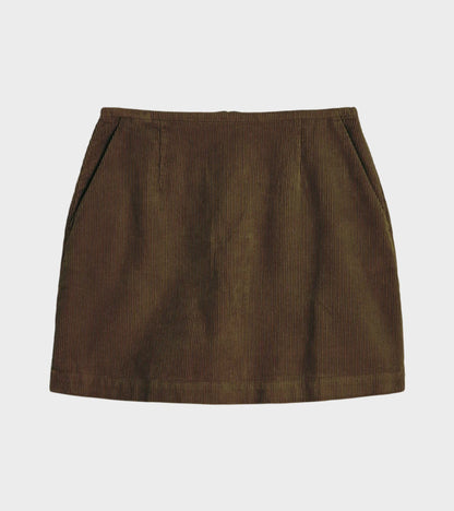 Mini Skirt Corduroy Bark