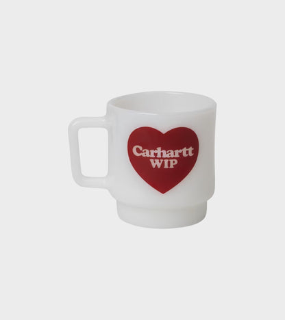 Heart Glass Mug White