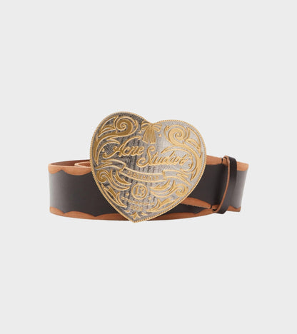 Heart Logo Bucket Belt Black/Camel