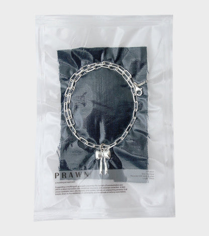 Bow Necklace Silver