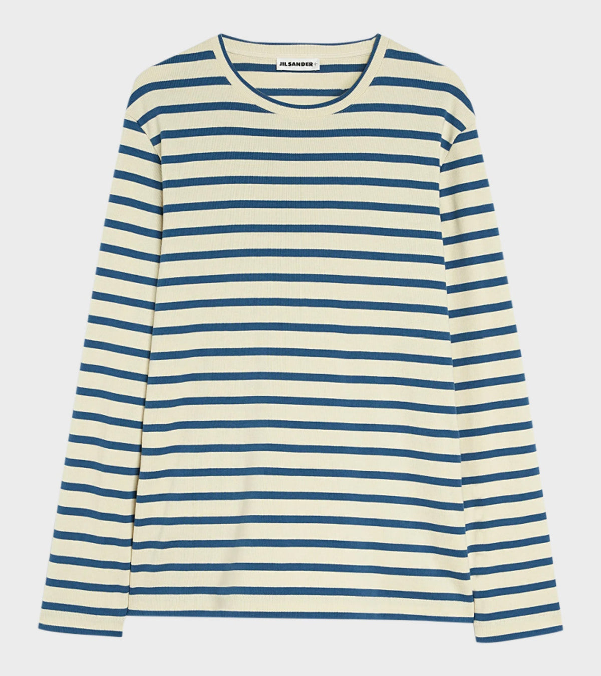 Ribbed Cotton Jersey Stripe L/S T-shirt Cornsilk