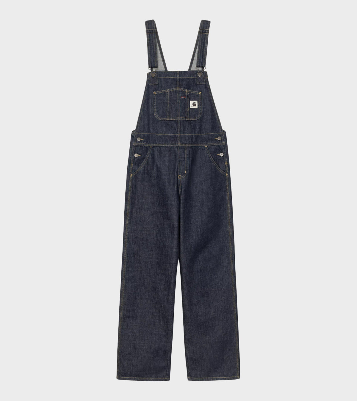 W Bib Overall Straight Blue Rinsed
