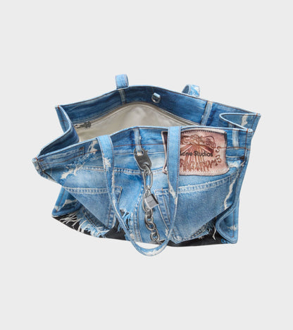 Logo Shoulder Tote Bag Mid Blue