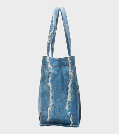 Logo Shoulder Tote Bag Mid Blue