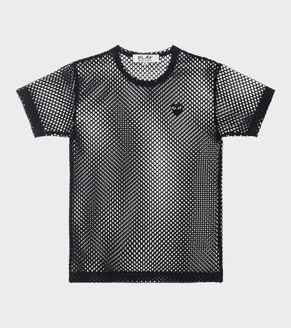 U Black Heart Mesh T-shirt Black