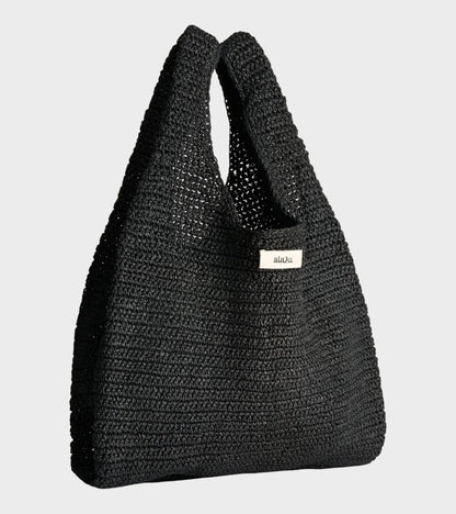 Sophia Straw Bag Medium Black