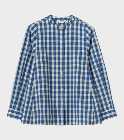Alfresco Gingham Cotton Shirt Pacific Blue