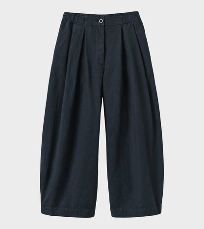 Micro Houndstooth Wide Leg Trousers Steel Blue