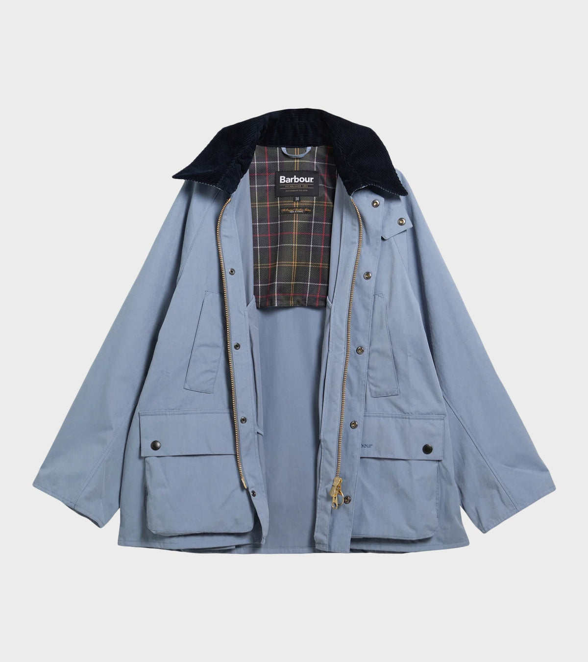 Peached Oversized Bedale Casual Jacket Washed Blue