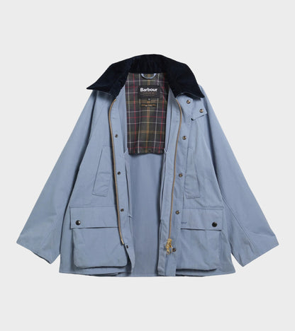 Peached Oversized Bedale Casual Jacket Washed Blue