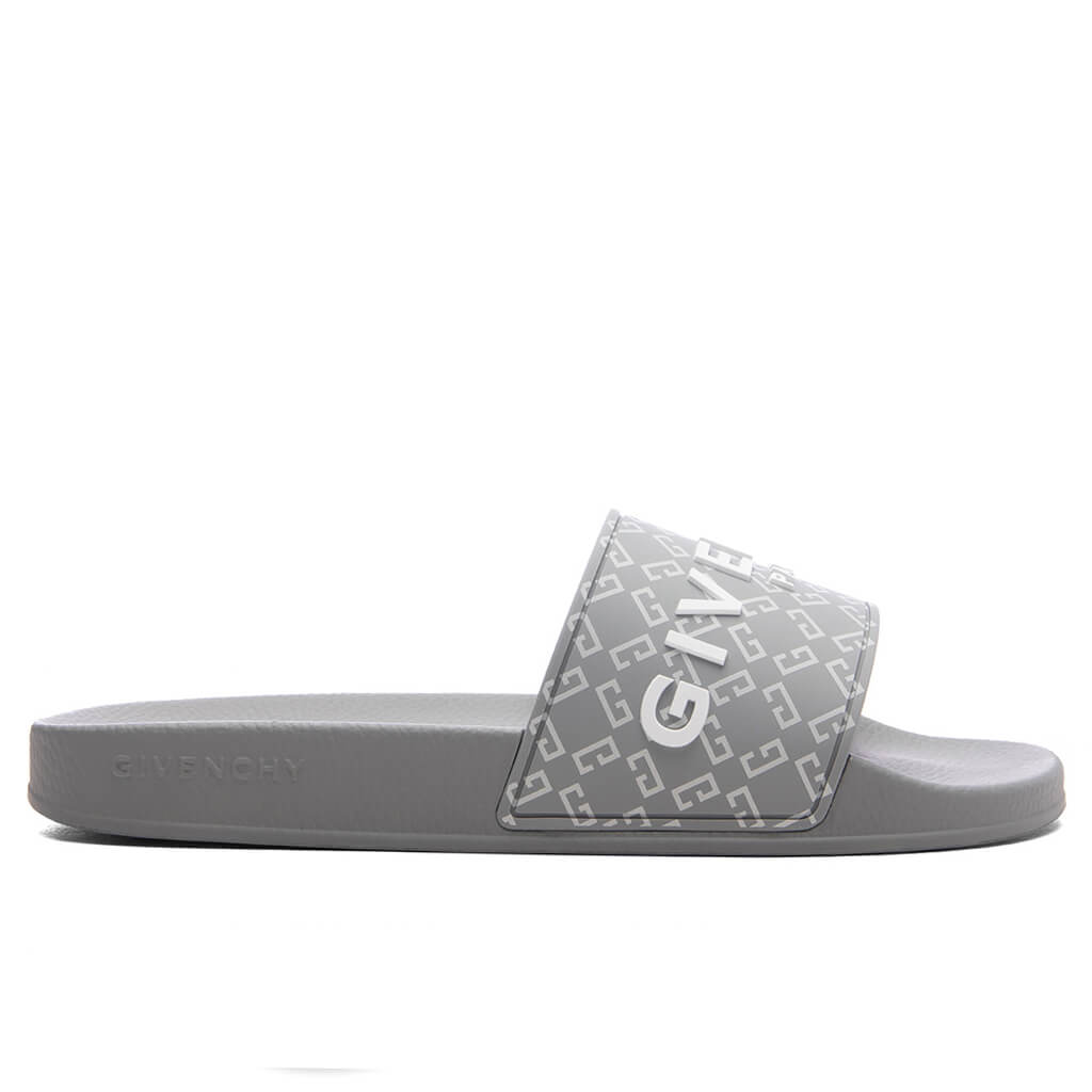 Slide Flat Sandals - Medium Grey