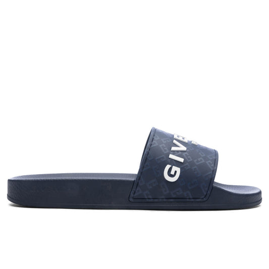 Slide Flat Sandals - Dark Blue
