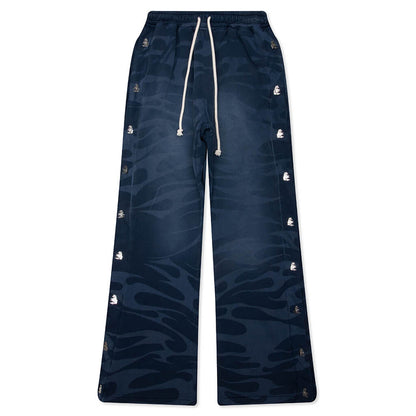 Snap Sweatpants with Flame - Black