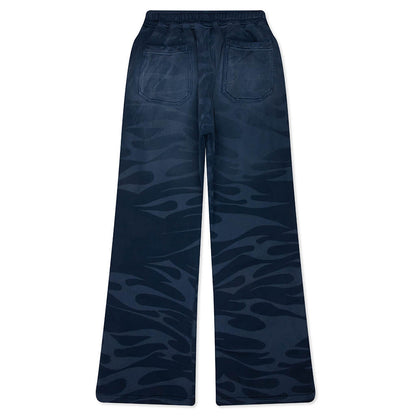 Snap Sweatpants with Flame - Black