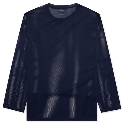Crew Neck S/S Shirt Knit Mesh - Navy