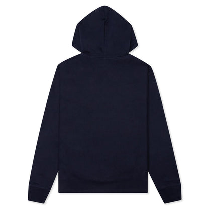 Basic Applique Hoodie - Navy