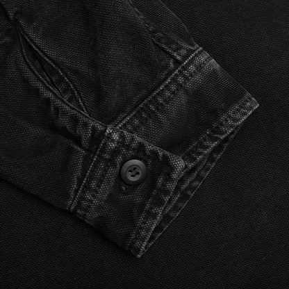 Cord Quilted Overshirt - Black