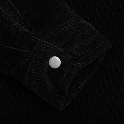 Cord Quilted Overshirt - Black