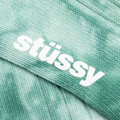 Dyed Ribbed Crew Socks - Green