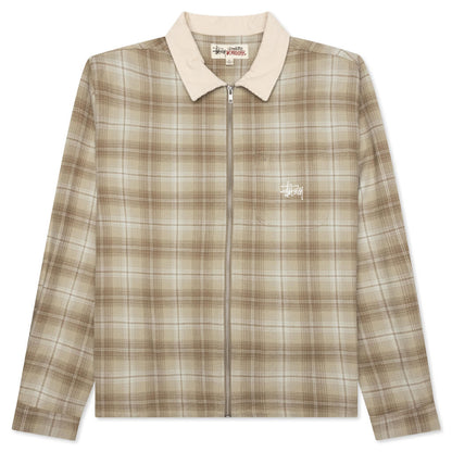 Frank Plaid Zip Shirt - Tan
