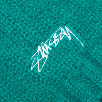 Fuzzy Ribbed Beanie - Teal