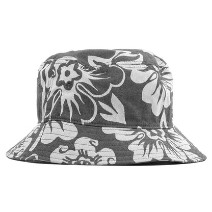 Nylon Hawaiian Bucket Hat - White
