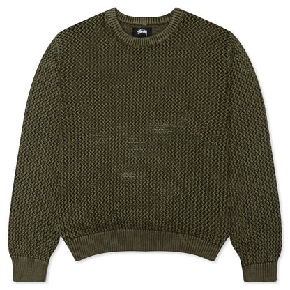 Pigment Dyed Loose Gauge Sweater - Dark Olive
