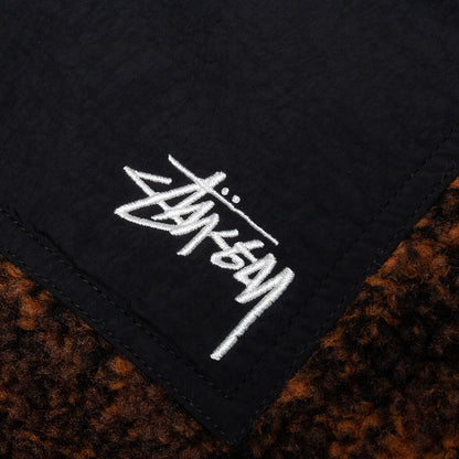 Snake Jacquard Sherpa Jacket - Brown