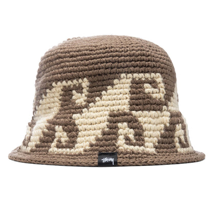 Waves Knit Bucket Hat - Brown