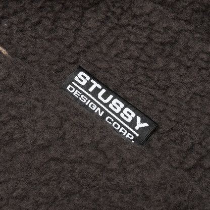 Woodsy Blanket Stitch Fleece - Charcoal