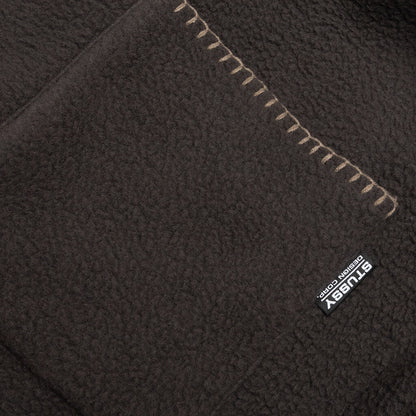 Woodsy Blanket Stitch Fleece - Charcoal