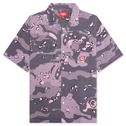 Sugar S/S Woven Crop Fit Shirt - Pink Nectar
