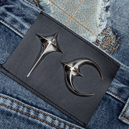 Bone Leather Denim Pants - Blue