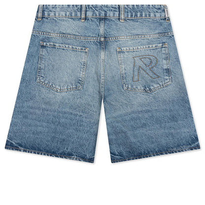 Tailored Denim Shorts - Blue