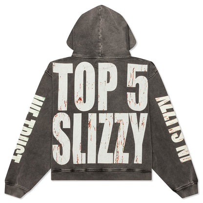 Top 5 Slizzy VVS Hoodie - Grey Wash