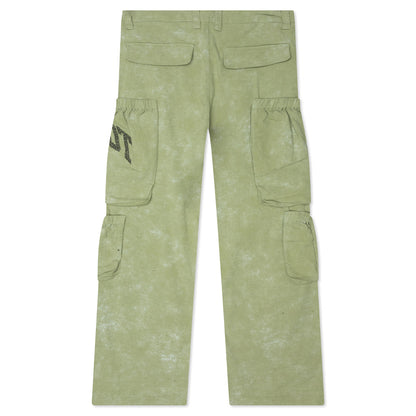 Twill Cargo Wide Leg Pant - Green