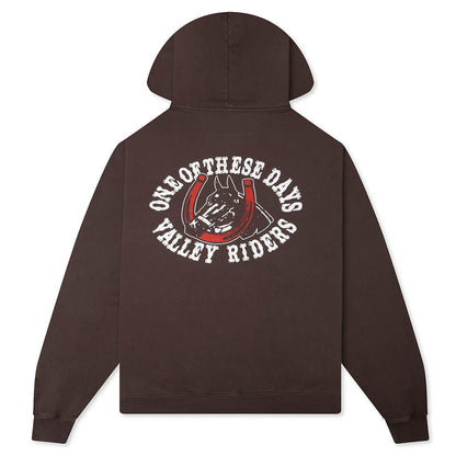 Valley Riders Zip Up Hoodie - Sun Faded Washed Brown
