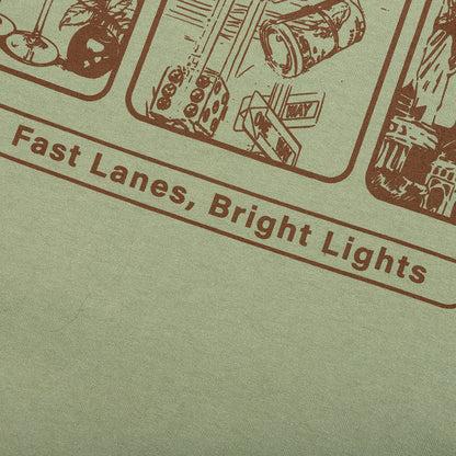 Vegas Racer Comic Tee - Oil Green - DNML