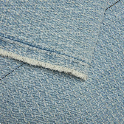 Vintage Indigo Zip Front Short Sleeve - Light Indigo