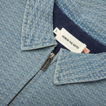Vintage Indigo Zip Front Short Sleeve - Light Indigo