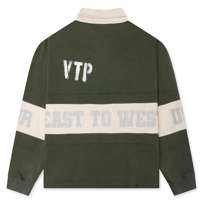 Vintage Washed L/S Rugby - Green