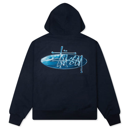 Wave Oval Hoodie - Navy