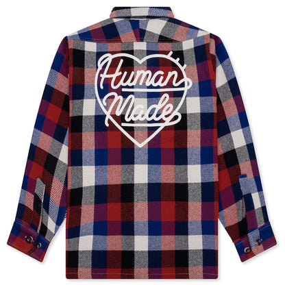 Wool Check Shirt Jacket - Red