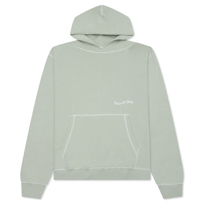 Wordmark Reverse Stitched Hoodie - Sage