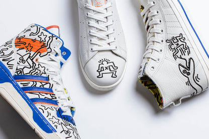 adidas Originals x Keith Haring Nizza Hi RF - Crystal White/Blue/Core White