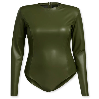 adidas Originals x Ivy Park Women's Plus Size Faux Leather Bodysuit - Wild Pine