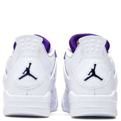 Air Jordan 4 Retro (GS) - White/Court Purple/Metallic Silver